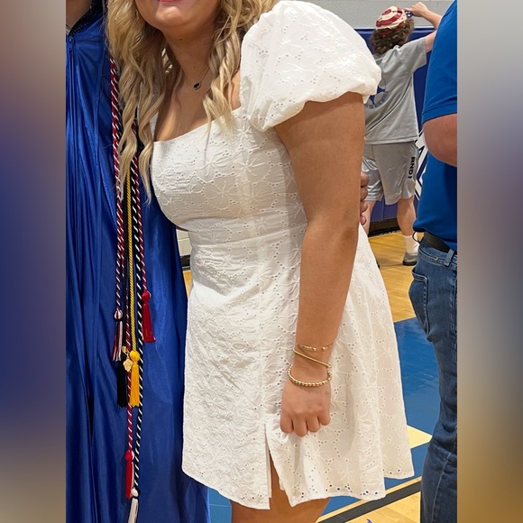 Altar'd State White Smocked Eyelet Dress - Picture 7 of 8